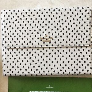 New Kate Spade New York tiny leopard dot iPad Air keyboard folio sanddollar